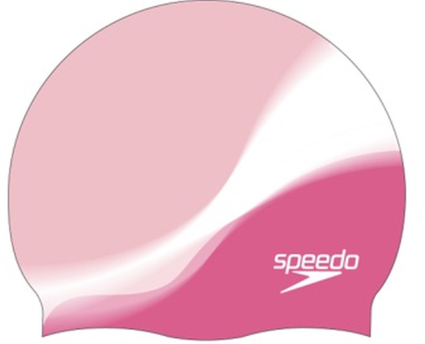 Speedo Multi Colour Silicone Cap Swim Caps Junior - Oyster/White/Blus von Speedo