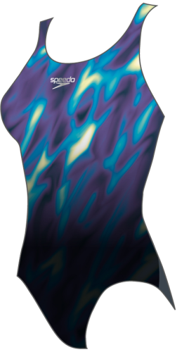 Speedo Placement Digital Powerback Swimwear Female Adult - Black/Chroma Blue (Grösse: 30/D34) von Speedo