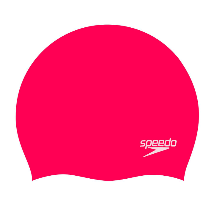 Speedo Plain Moulded Silicone Cap Badekappe hellrot von Speedo