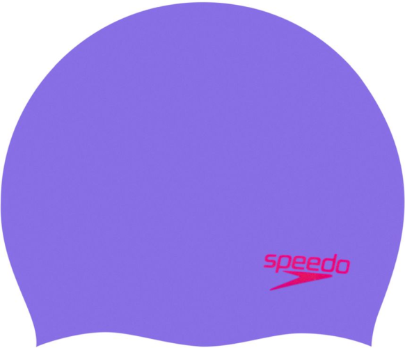 Speedo Plain Moulded Silicone Junior Swim Caps - Lilac/Red von Speedo