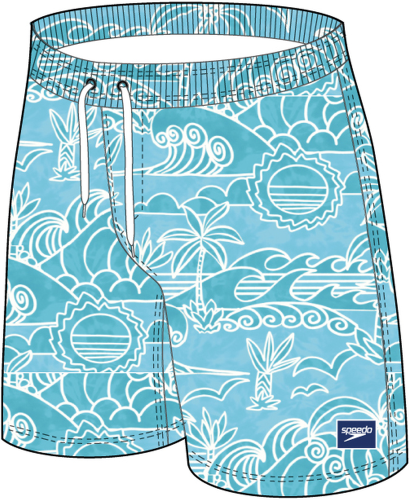 Speedo Printed 15 Watershort Male Junior/Kids (6-16) - Alpine Blue/Pool/ (Grösse: XS) von Speedo