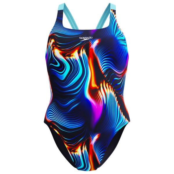 Speedo - Women's Allover Printed Leaderback - Badeanzug Gr 38 blau von Speedo