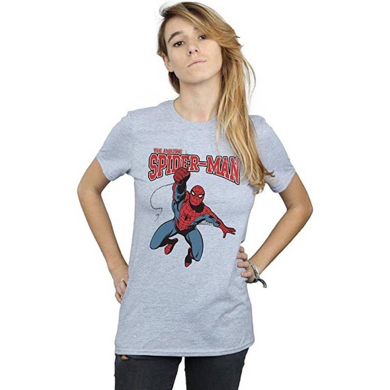 Spider-Man - Leap TShirt, für Damen, Grau, Größe L von Spider-Man