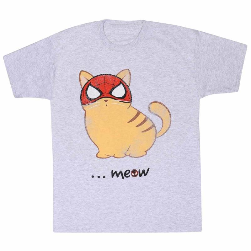 Meow Tshirt Damen Grau L von Spider-Man