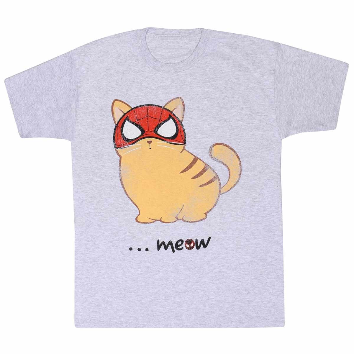 Meow Tshirt Damen Grau M von Spider-Man