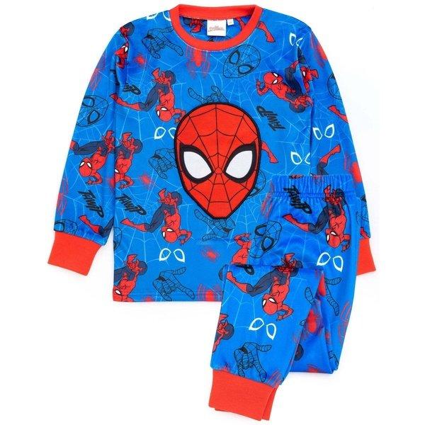 Spider-Man - Schlafanzug mit langer Hose, 128, Blau von Spider-Man