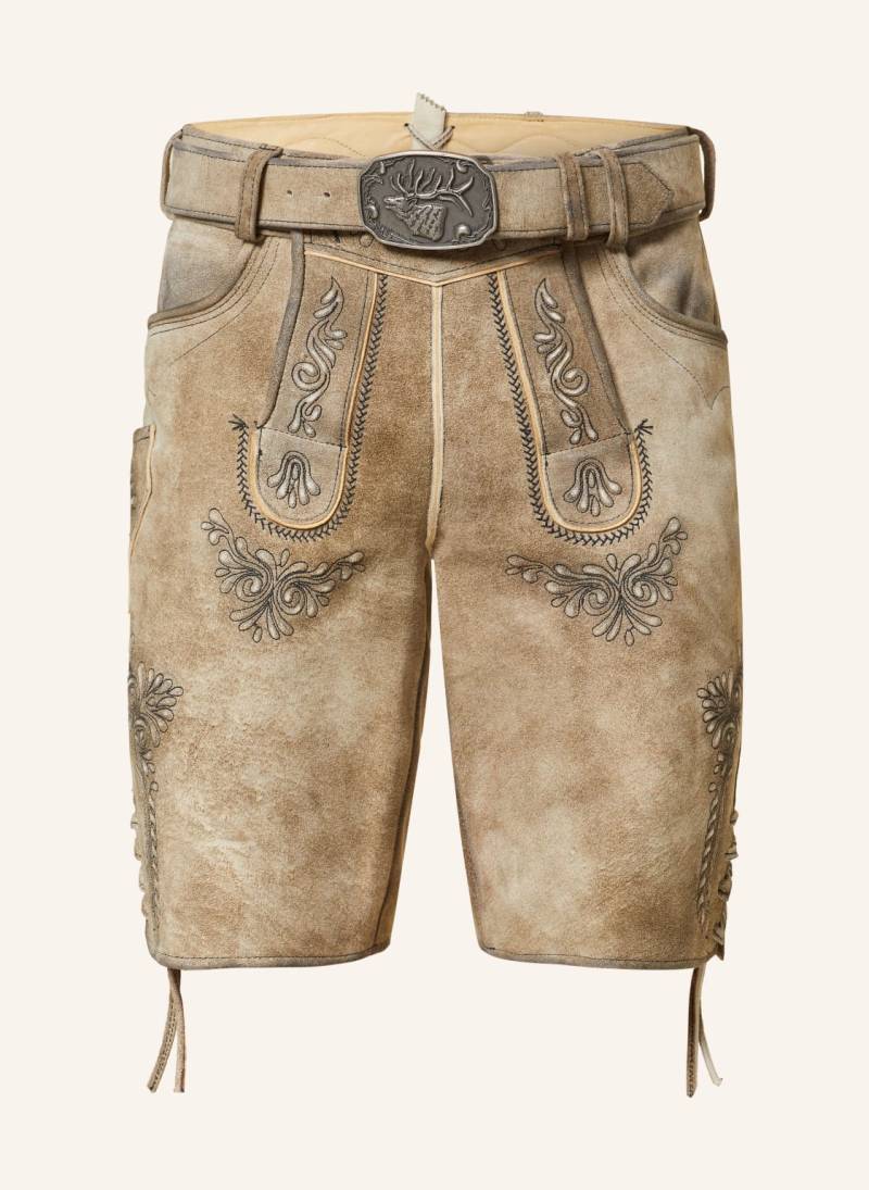 Spieth & Wensky Trachten-Lederhose Dreikant beige von Spieth & Wensky