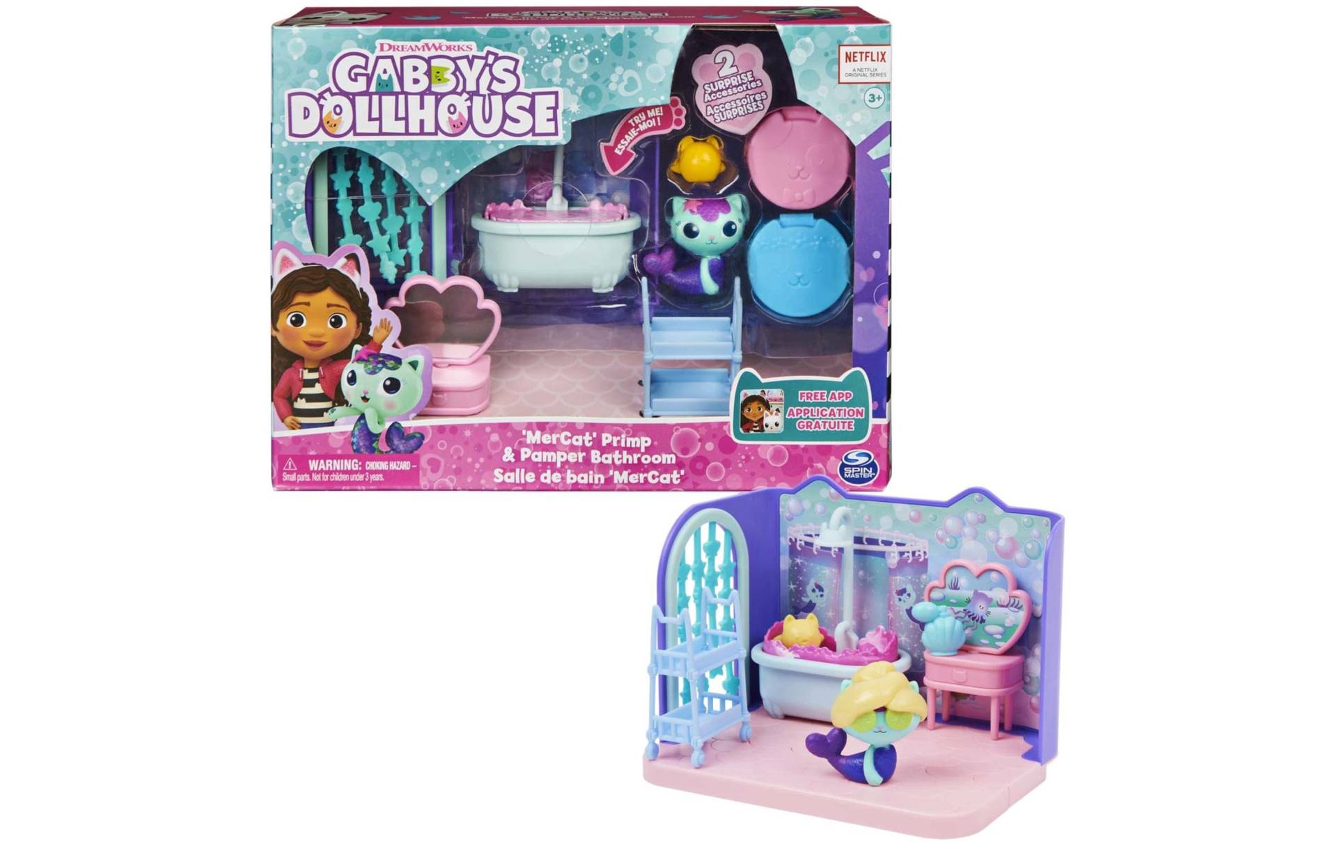 Spielwelt »Spinmaster Gabby's Dollhouse MerCats Badezimmer Deluxe Rooms« von Spin Master