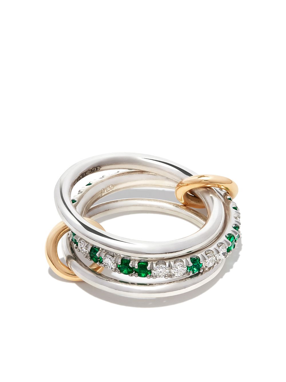 Spinelli Kilcollin 18kt gold Petunia emerald and diamond ring - Silver von Spinelli Kilcollin