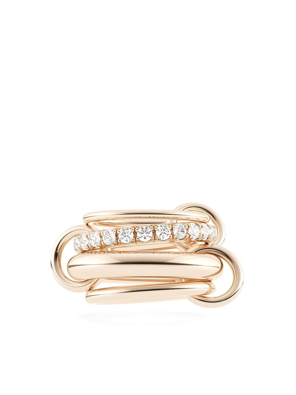 Spinelli Kilcollin 18kt rose gold Four Link Luna Rose diamond ring - Silver von Spinelli Kilcollin