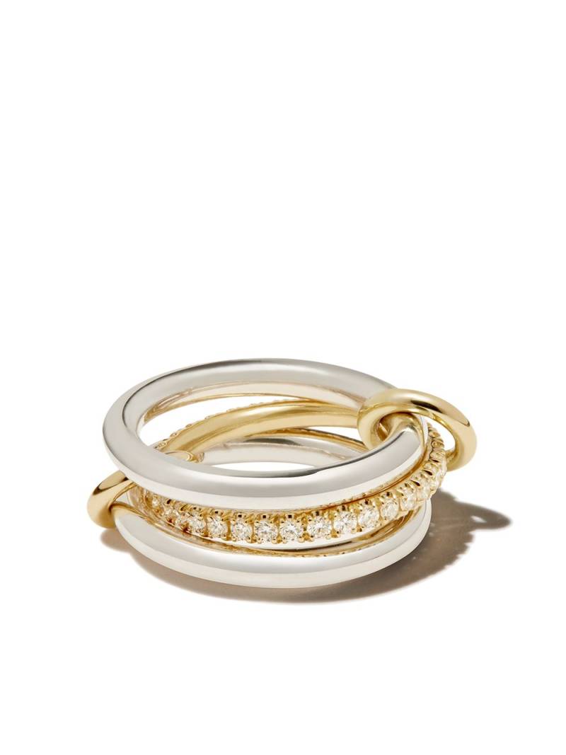 Spinelli Kilcollin 18kt white and sterling Libra diamond linked ring - Gold von Spinelli Kilcollin