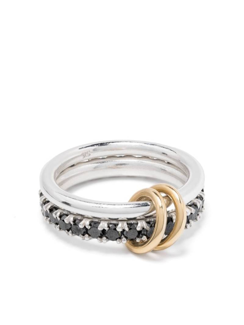 Spinelli Kilcollin 18kt yellow gold Enzo SG Noir diamond linked rings - Silver von Spinelli Kilcollin