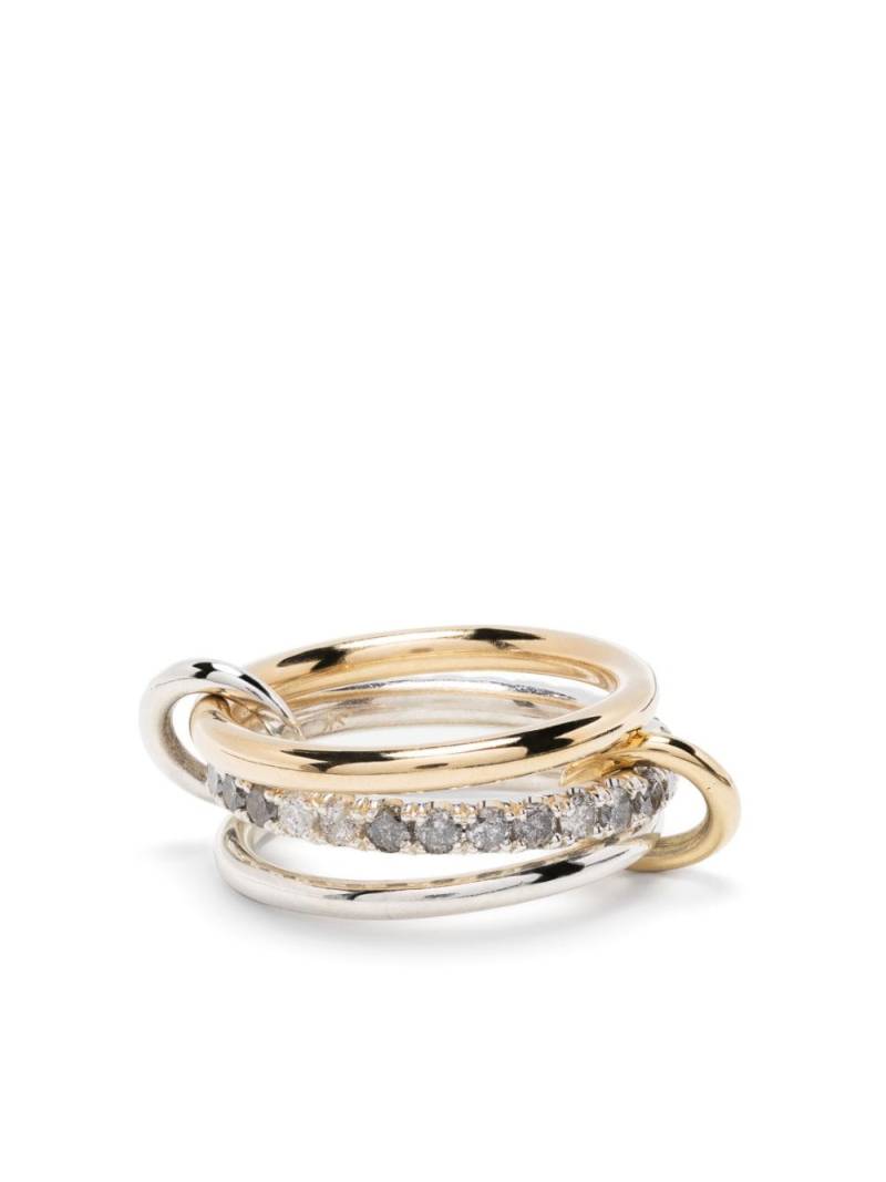 Spinelli Kilcollin 18kt yellow gold diamond Petunia three-band ring von Spinelli Kilcollin