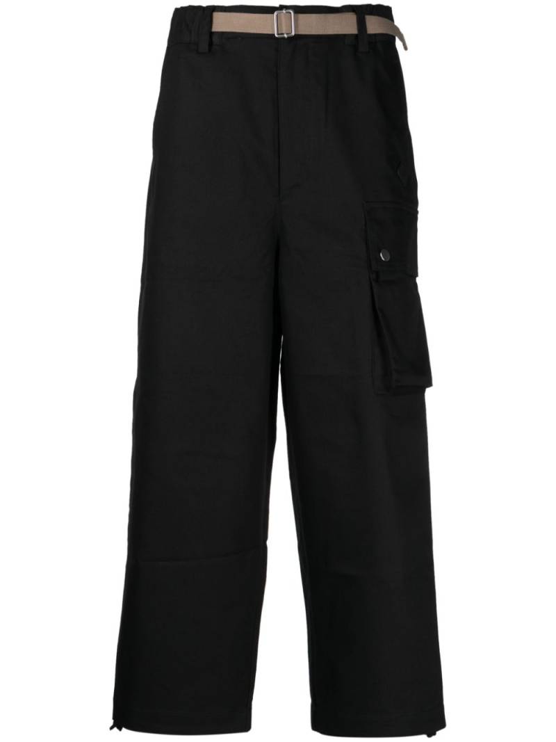 Spoonyard cropped wide-leg cargo trousers - Black von Spoonyard