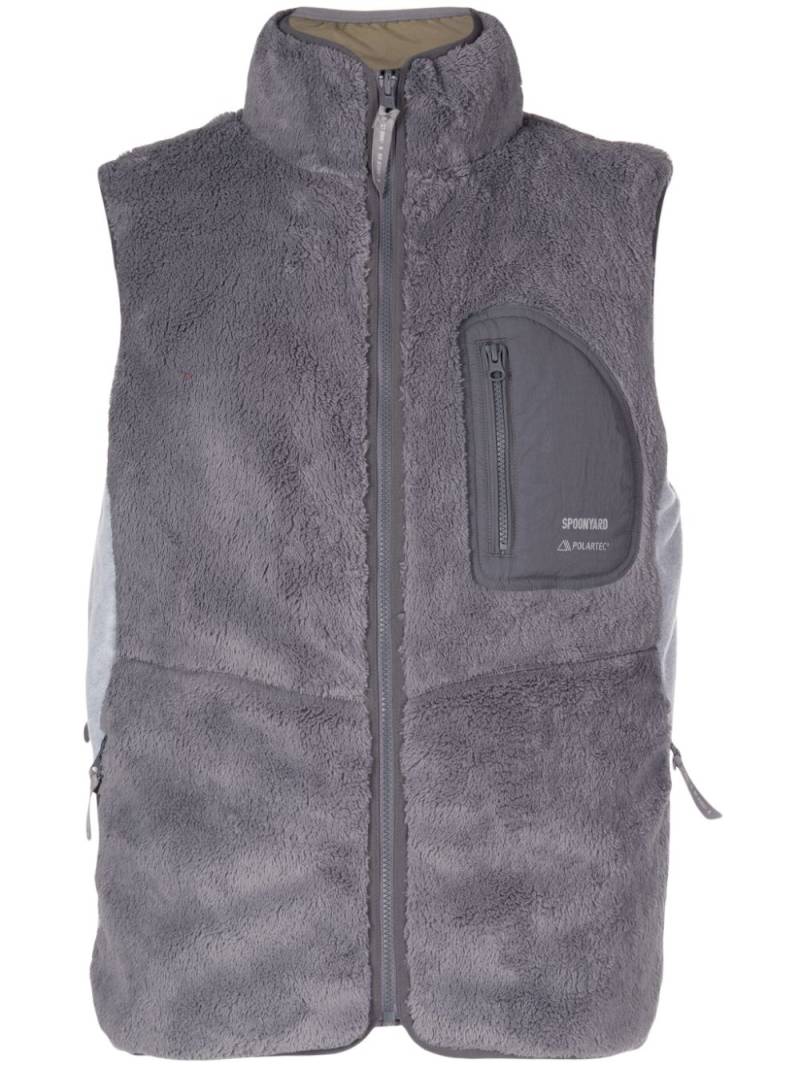 Spoonyard reversible logo-print fleece vest - Grey von Spoonyard