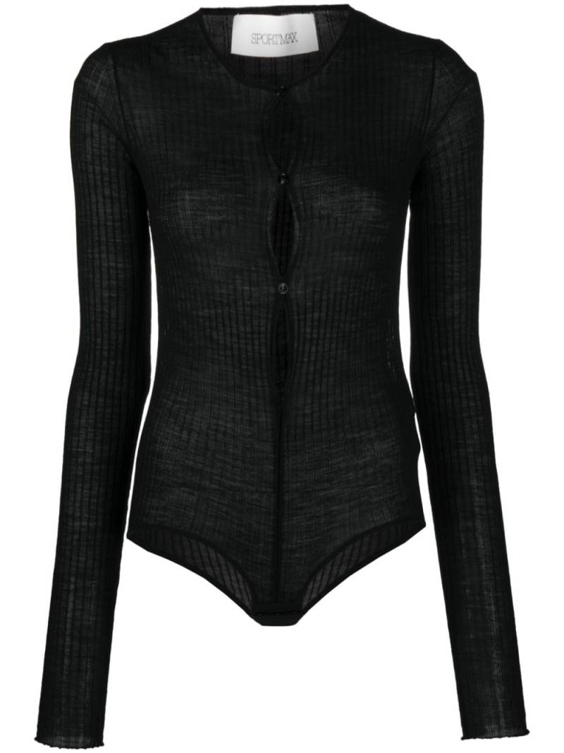 Sportmax Dinar ribbed bodysuit - Black von Sportmax