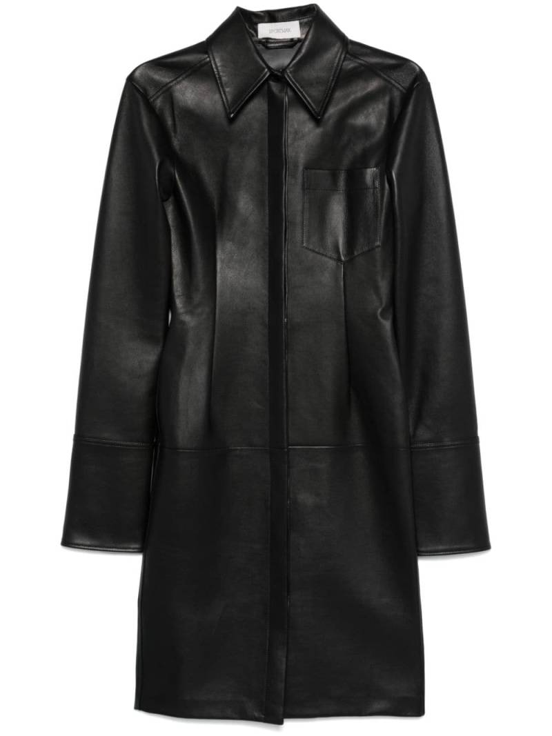 Sportmax Oidio leather coat - Black von Sportmax