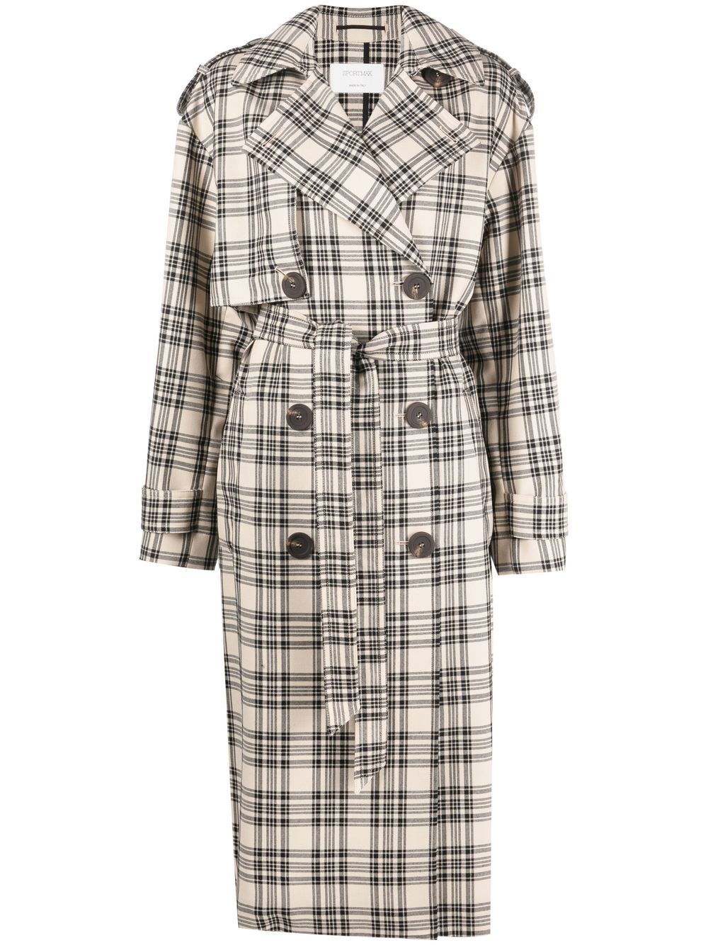 Sportmax check-pattern belted coat - Neutrals von Sportmax