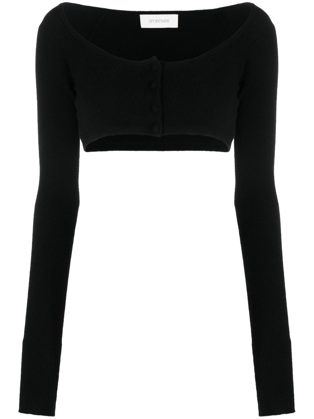 Sportmax cropped long-sleeve cardigan-top - Black von Sportmax