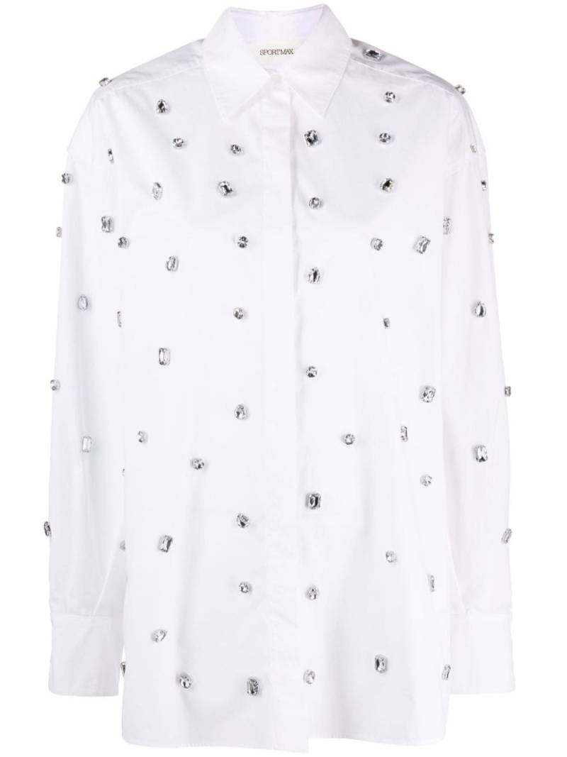 Sportmax crystal-embellished cotton shirt - White von Sportmax