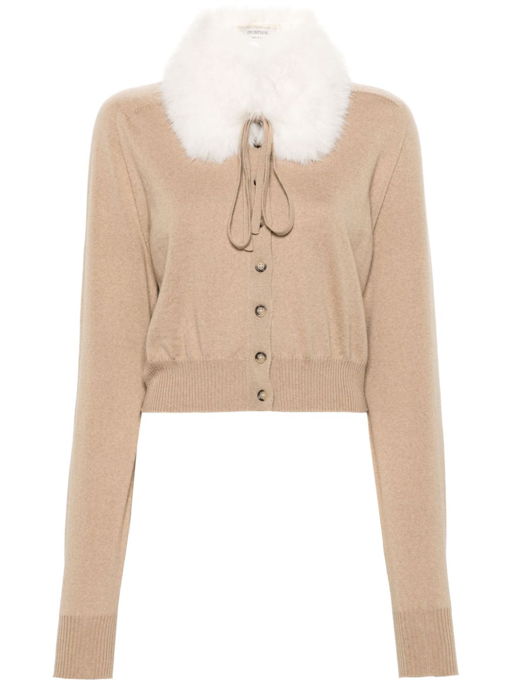 Sportmax detachable-collar wool cardigan - Neutrals von Sportmax