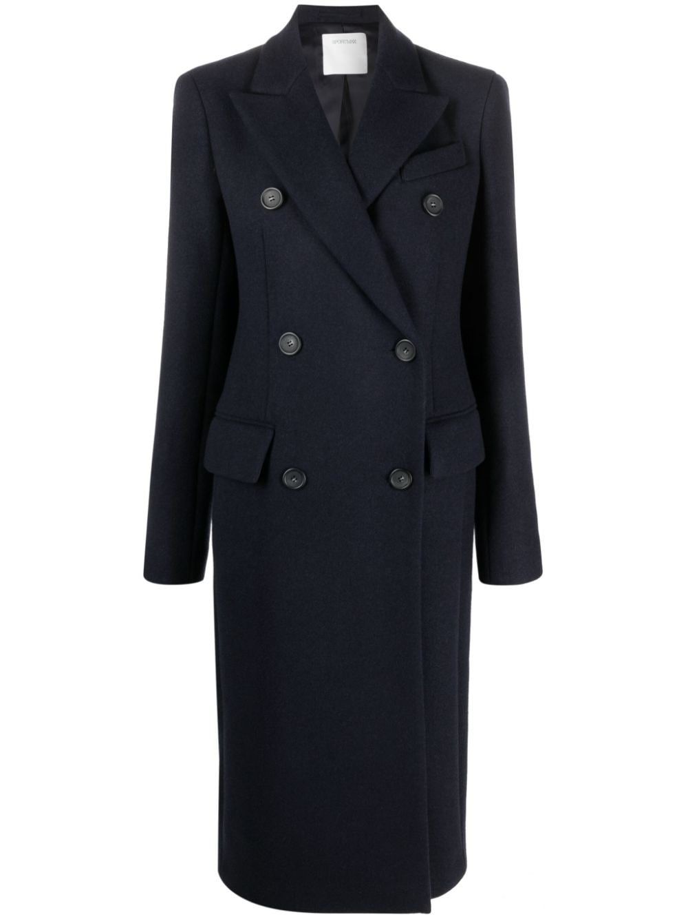 Sportmax double-breasted padded shoulder peacoat - Blue von Sportmax