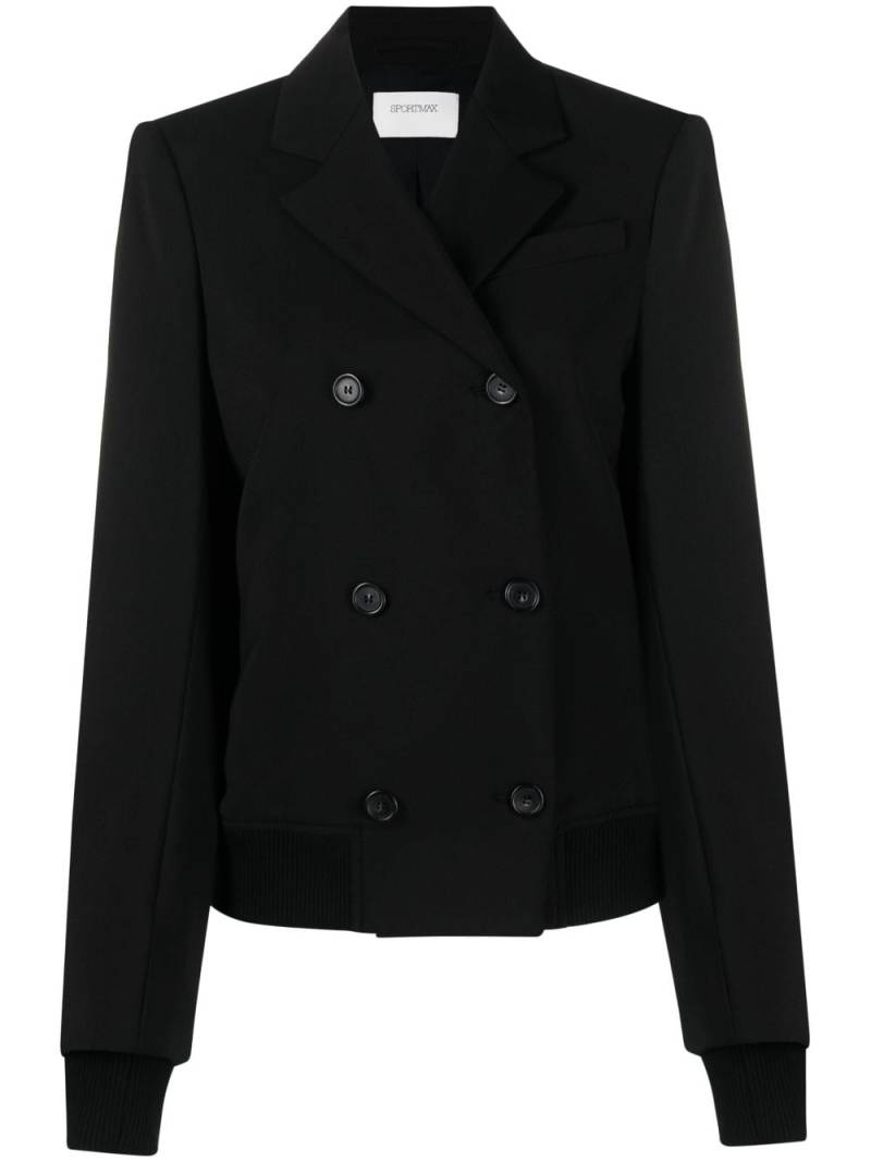 Sportmax double-breasted wool bomber jacket - Black von Sportmax