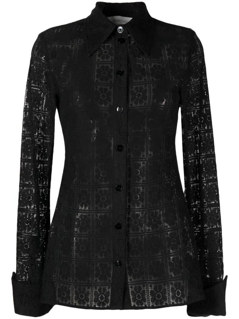 Sportmax floral-lace cotton shirt - Black von Sportmax