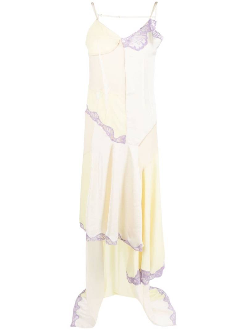 Sportmax lace-detail draped dress - Yellow von Sportmax