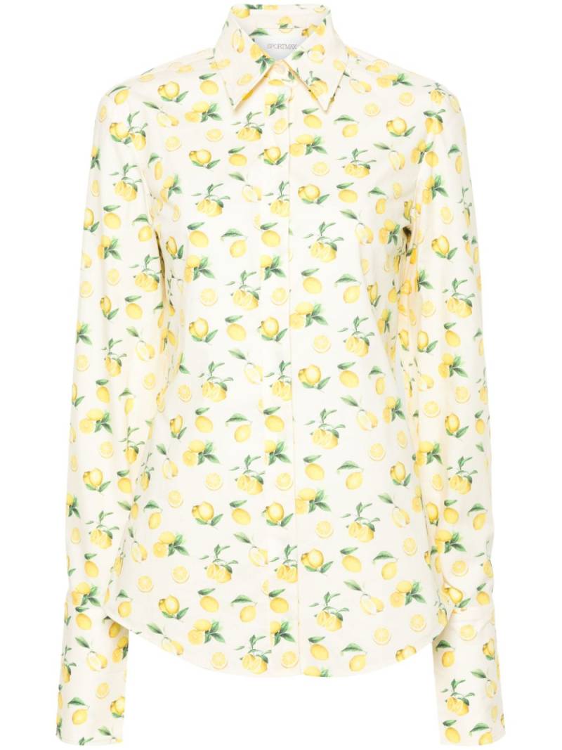 Sportmax lemon-print cotton shirt - Neutrals von Sportmax