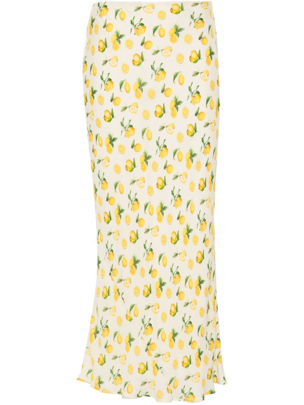 Sportmax lemon-print silk midi skirt - Neutrals von Sportmax