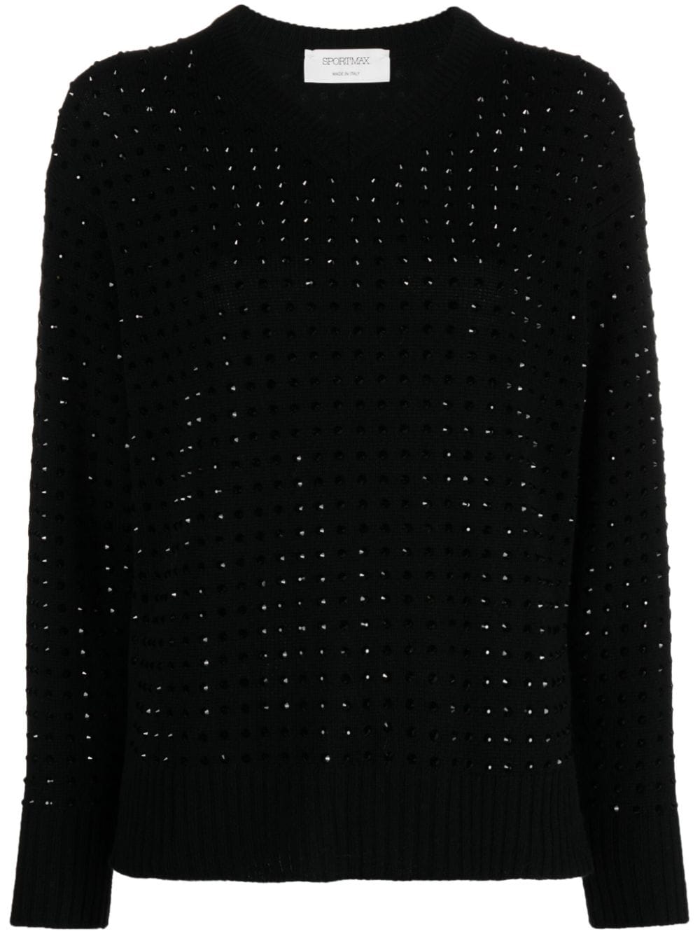 Sportmax rhinestone-embellished fine-knit jumper - Black von Sportmax