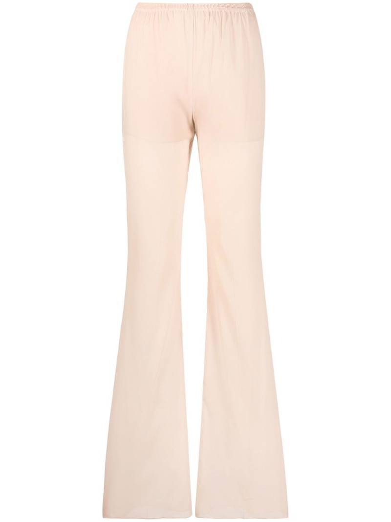 Sportmax semi-sheer high-waisted flared trousers - Neutrals von Sportmax