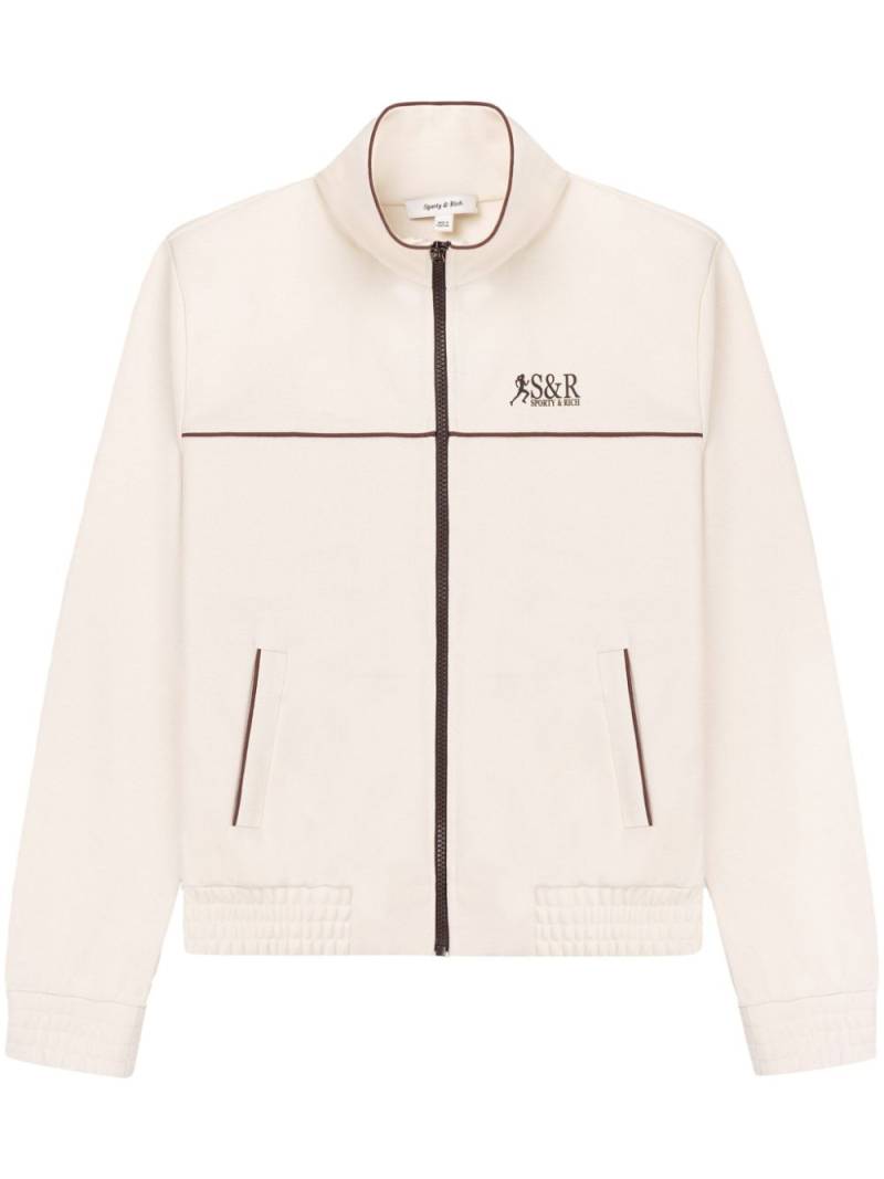 Sporty & Rich Action logo-print track jacket - Neutrals von Sporty & Rich