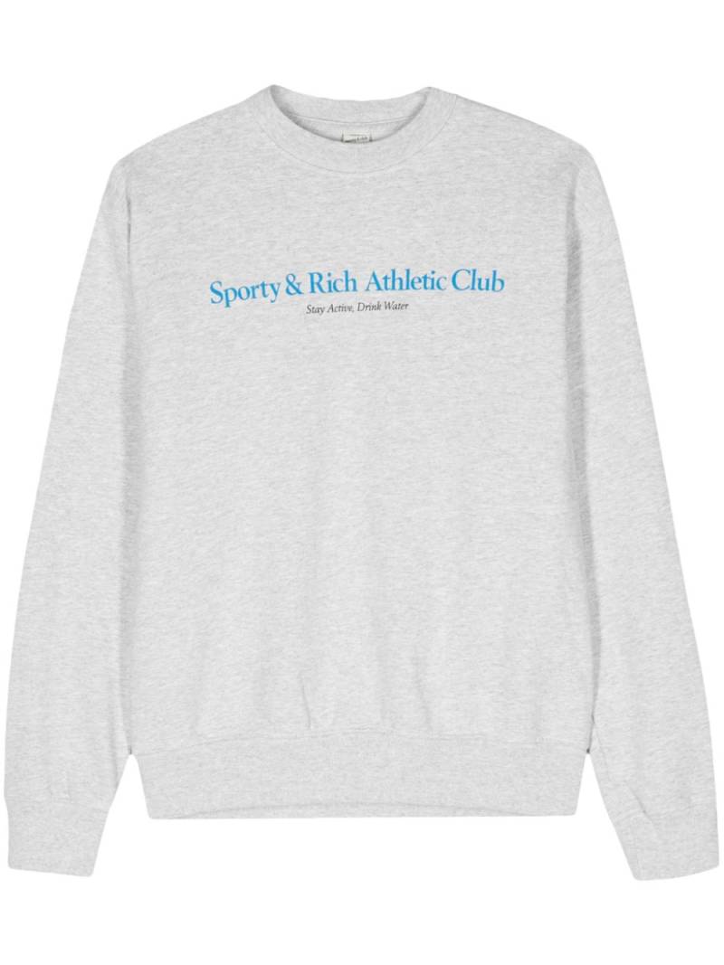 Sporty & Rich Athletic Club Crewneck mélange sweatshirt - Grey von Sporty & Rich