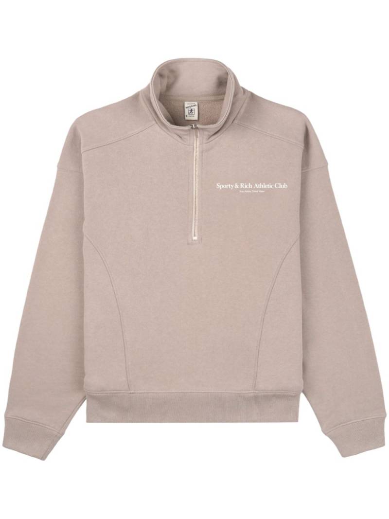 Sporty & Rich Athletic Club cotton sweatshirt - Neutrals von Sporty & Rich