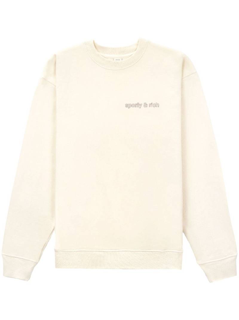 Sporty & Rich Avant Garde logo-print sweatshirt - Neutrals von Sporty & Rich