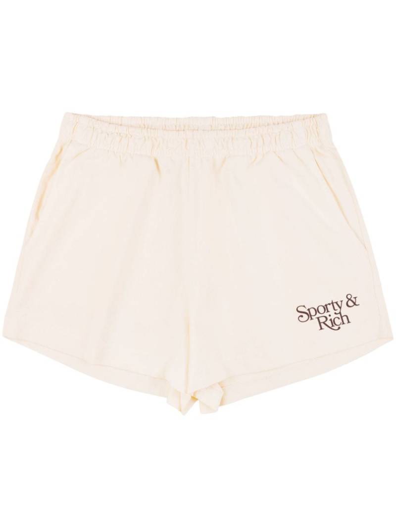 Sporty & Rich Bardot Disco cotton track shorts - Neutrals von Sporty & Rich