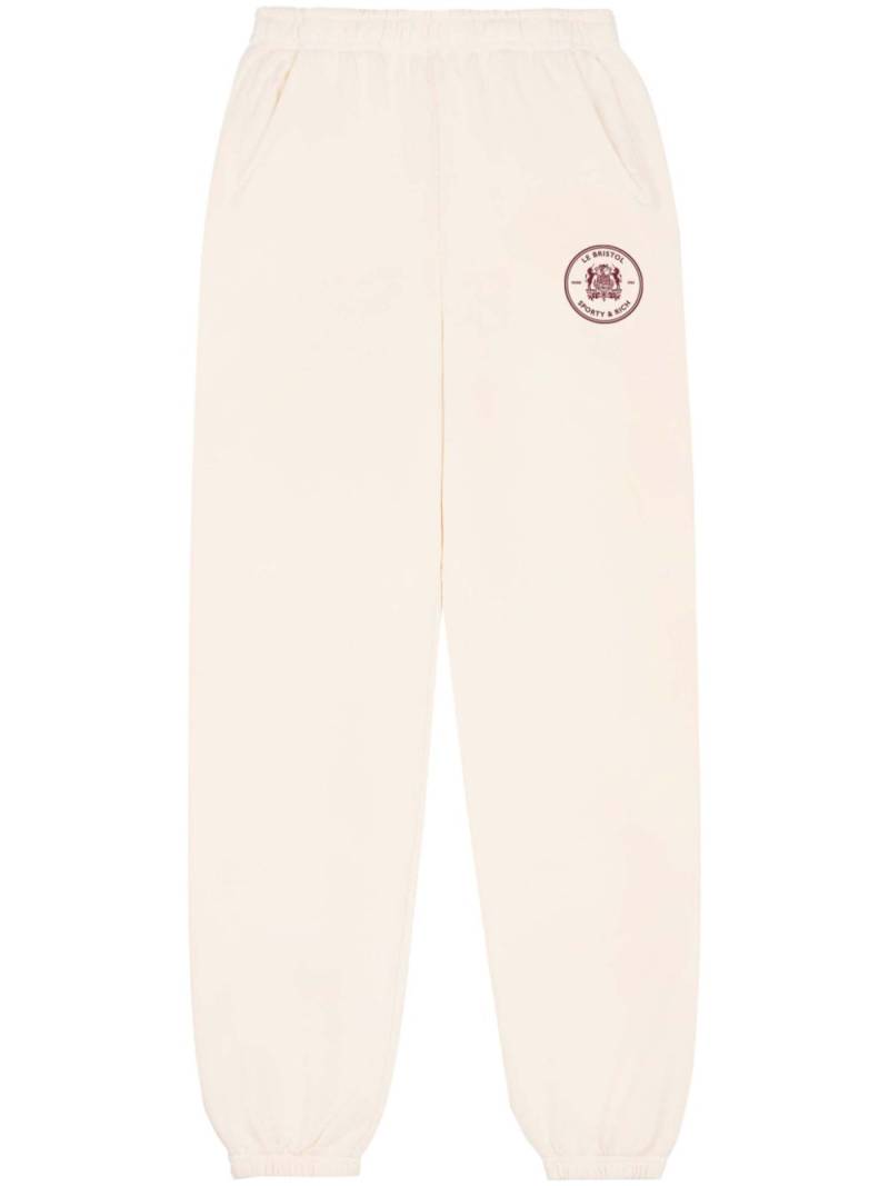 Sporty & Rich Bristol Crest cotton track pants - Neutrals von Sporty & Rich