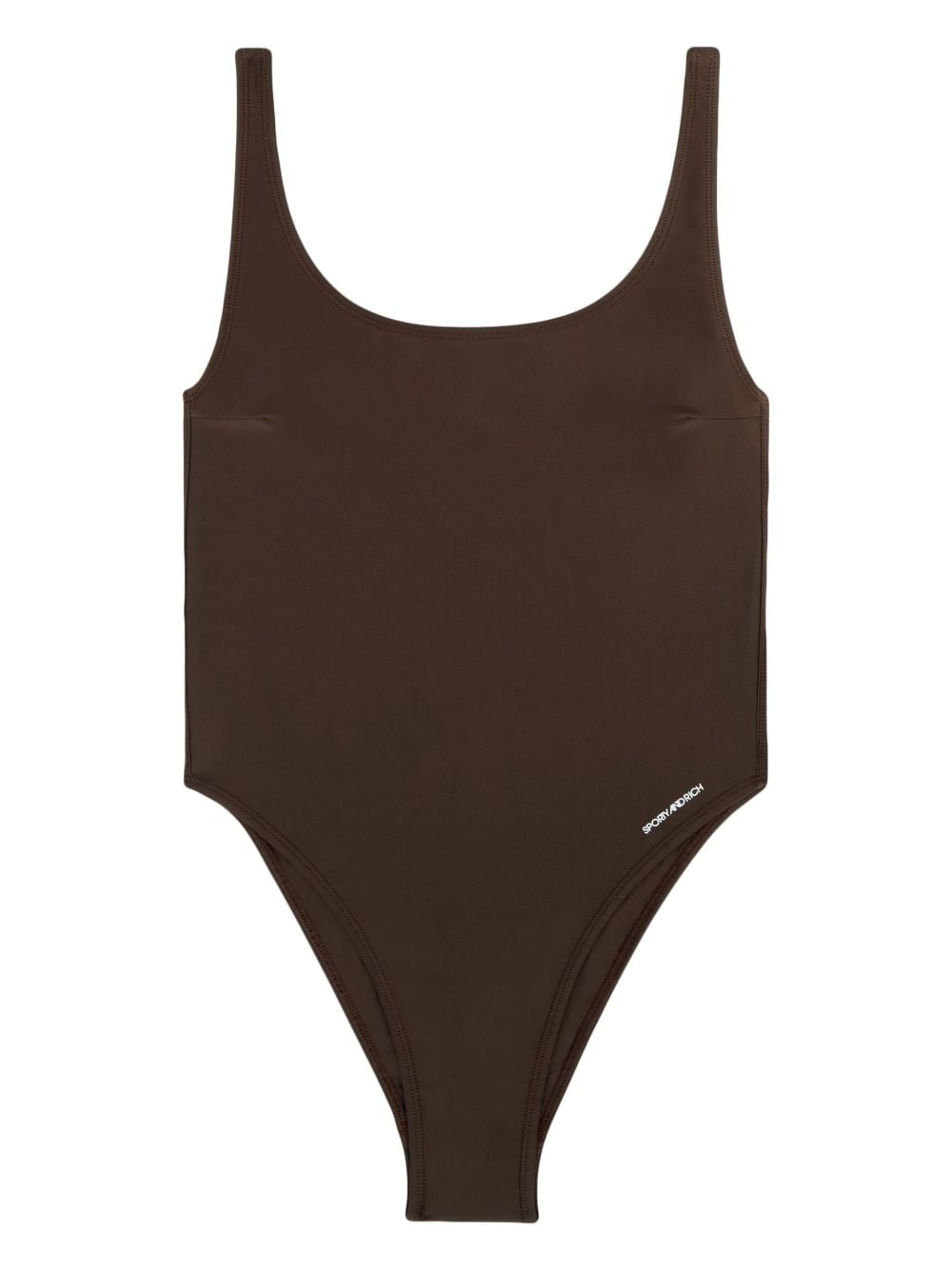 Sporty & Rich Carla logo-print swimsuit - Brown von Sporty & Rich