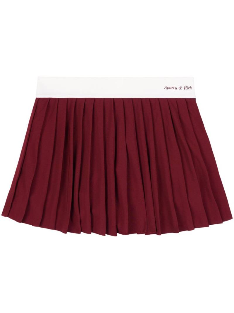 Sporty & Rich Classic Logo pleated tennis skirt - Red von Sporty & Rich