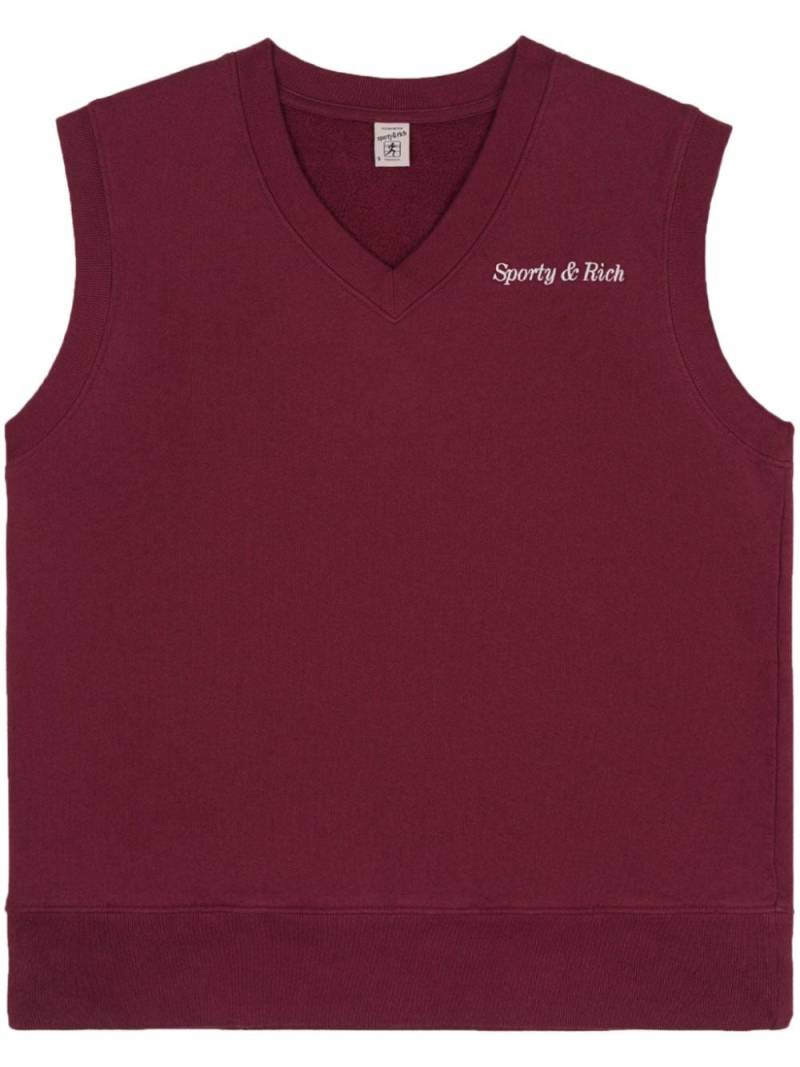 Sporty & Rich Classic logo-embroidered cotton vest von Sporty & Rich