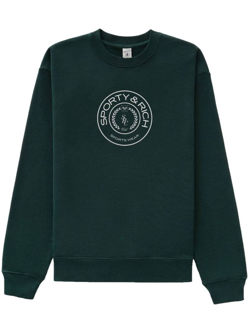 Sporty & Rich Connecticut Crest cotton sweatshirt - Green von Sporty & Rich