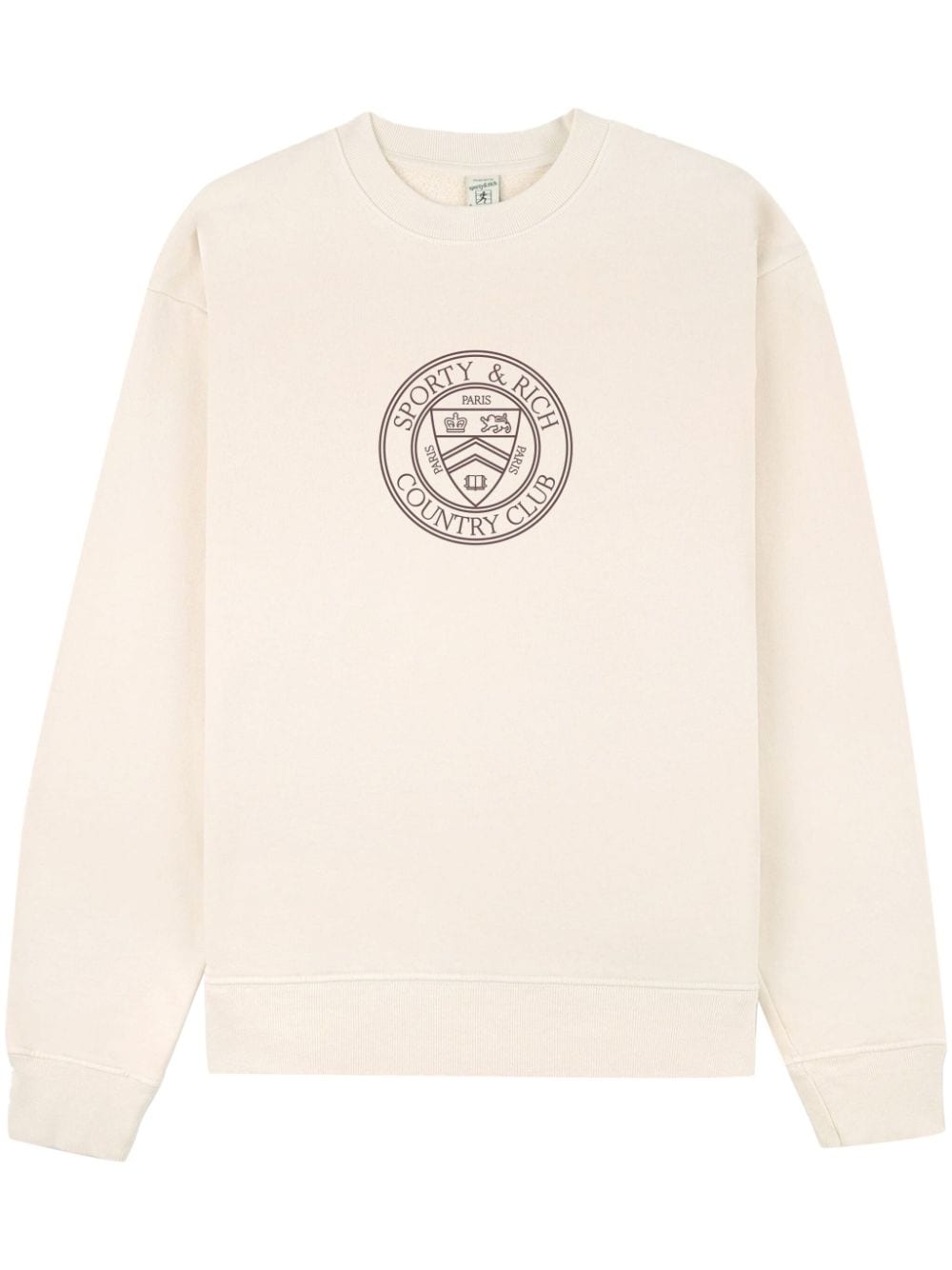 Sporty & Rich Connecticut Crest cotton sweatshirt - Neutrals von Sporty & Rich