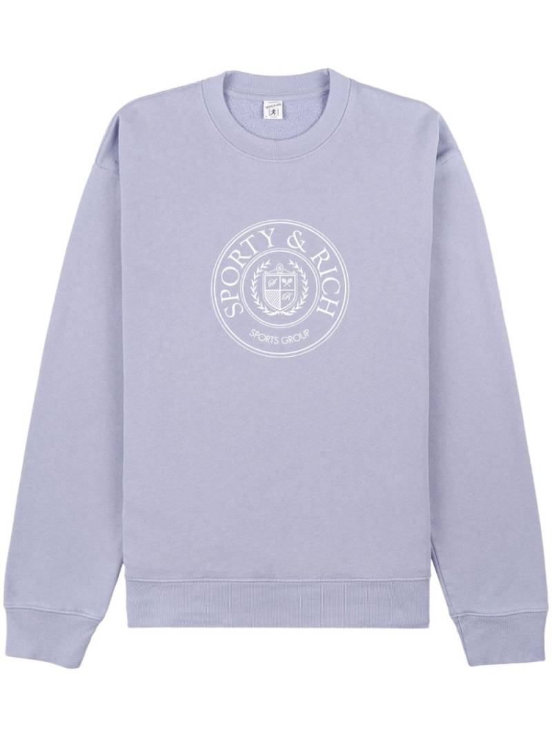 Sporty & Rich Connecticut Crest crew-neck sweatshirt - Purple von Sporty & Rich