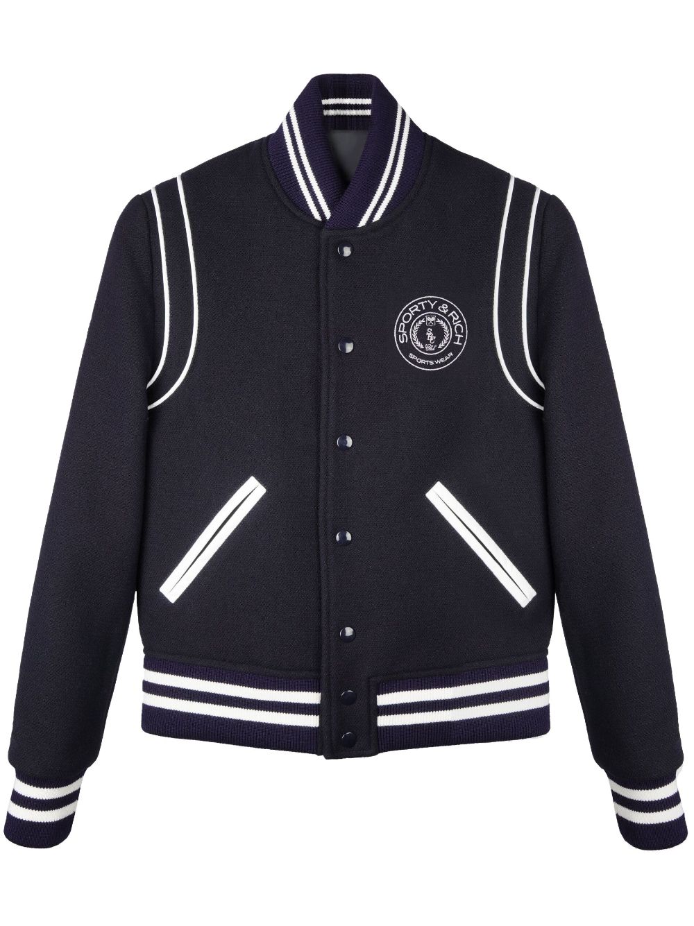 Sporty & Rich Connecticut Crest logo-embroidered varsity jacket - Blue von Sporty & Rich