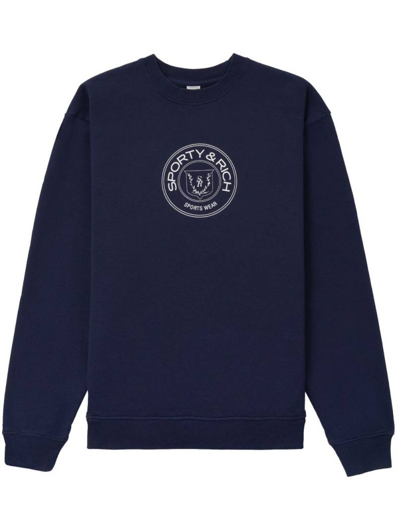 Sporty & Rich Connecticut Crest logo-print sweatshirt - Blue von Sporty & Rich