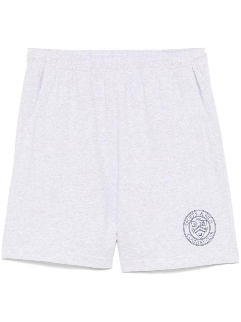 Sporty & Rich Connecticut crest-print track shorts - Grey von Sporty & Rich