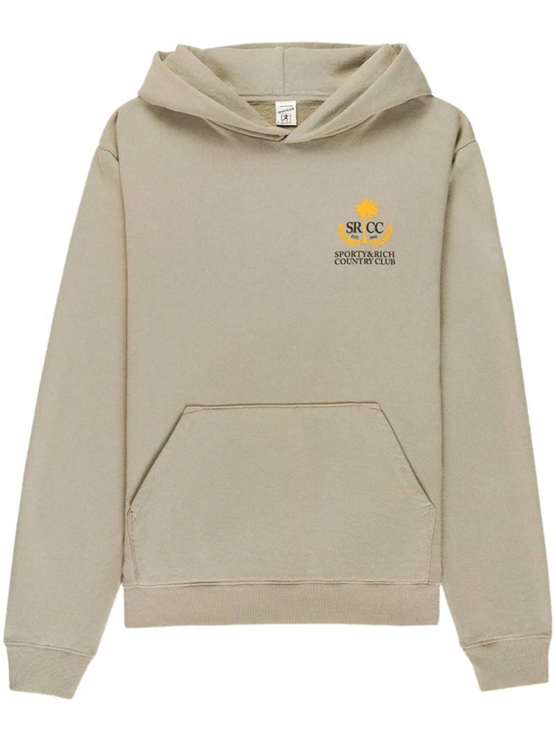 Sporty & Rich Country Club logo-print hoodie - Grey von Sporty & Rich