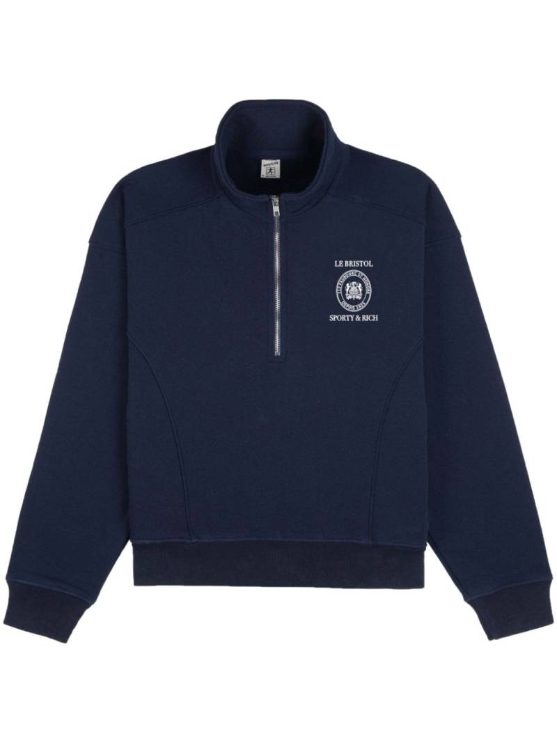 Sporty & Rich Crest Seal quarter-zip sweatshirt - White von Sporty & Rich